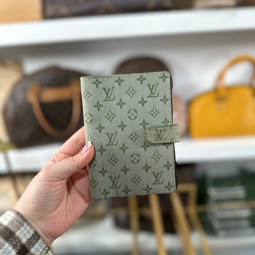 LV Denim Agenda / Passport Holder with Ruler